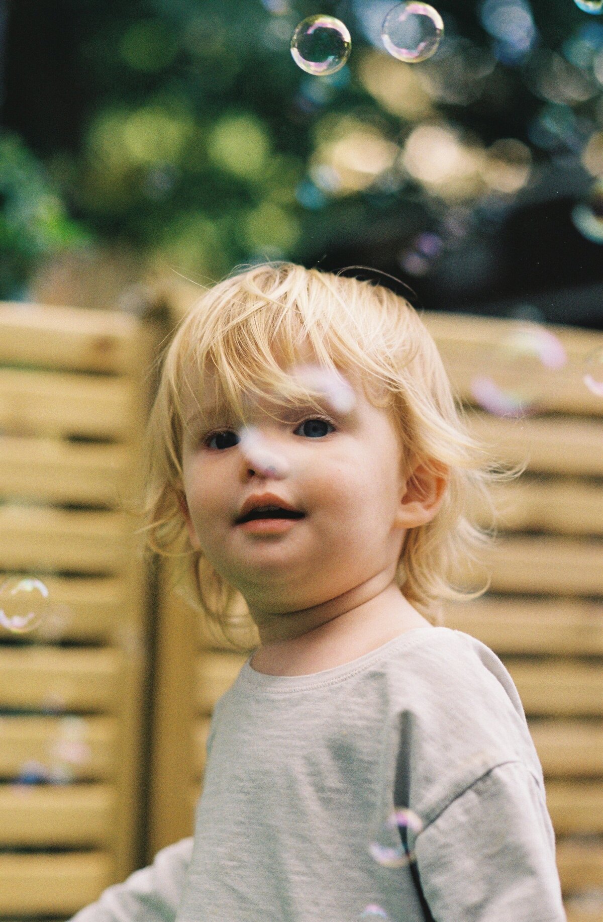 Family portraits in the garden on 35mm film