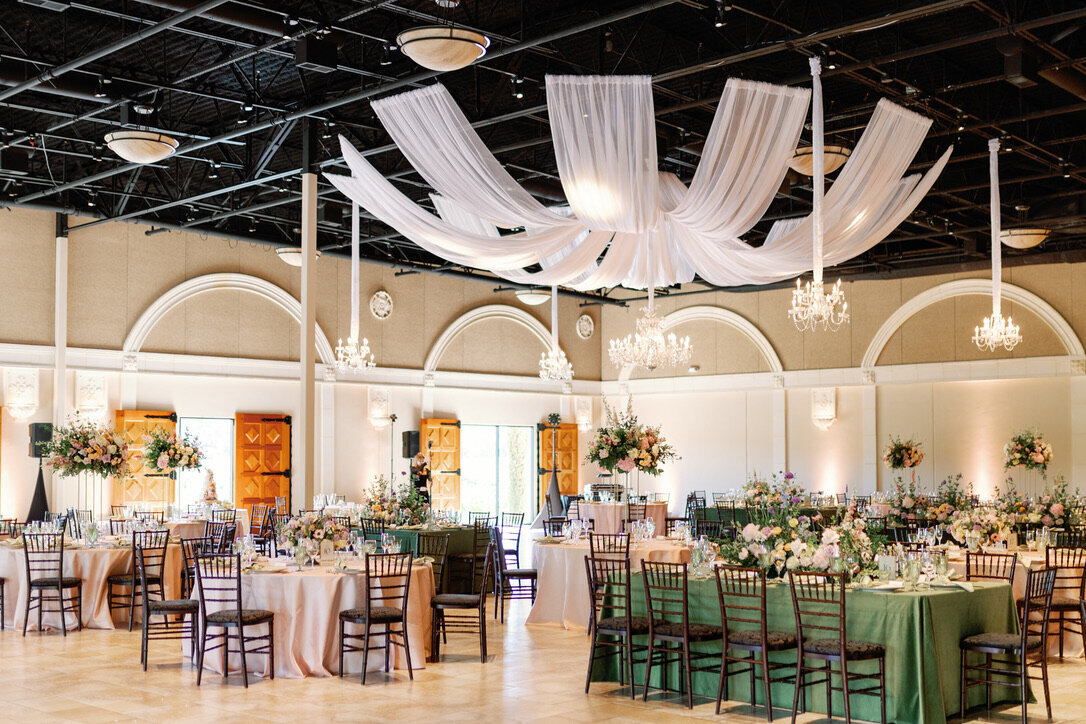 table design, luxury wedding , pink and green linens