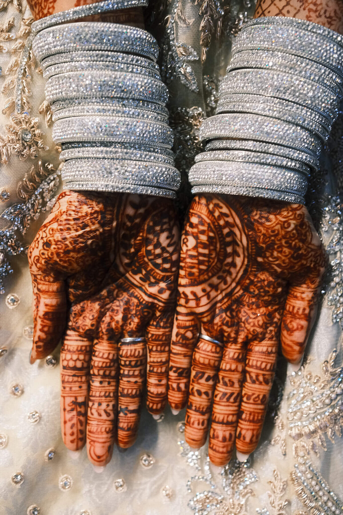 A wedding photo of the bride showing off her wrist jewelry in Dublin Ireland