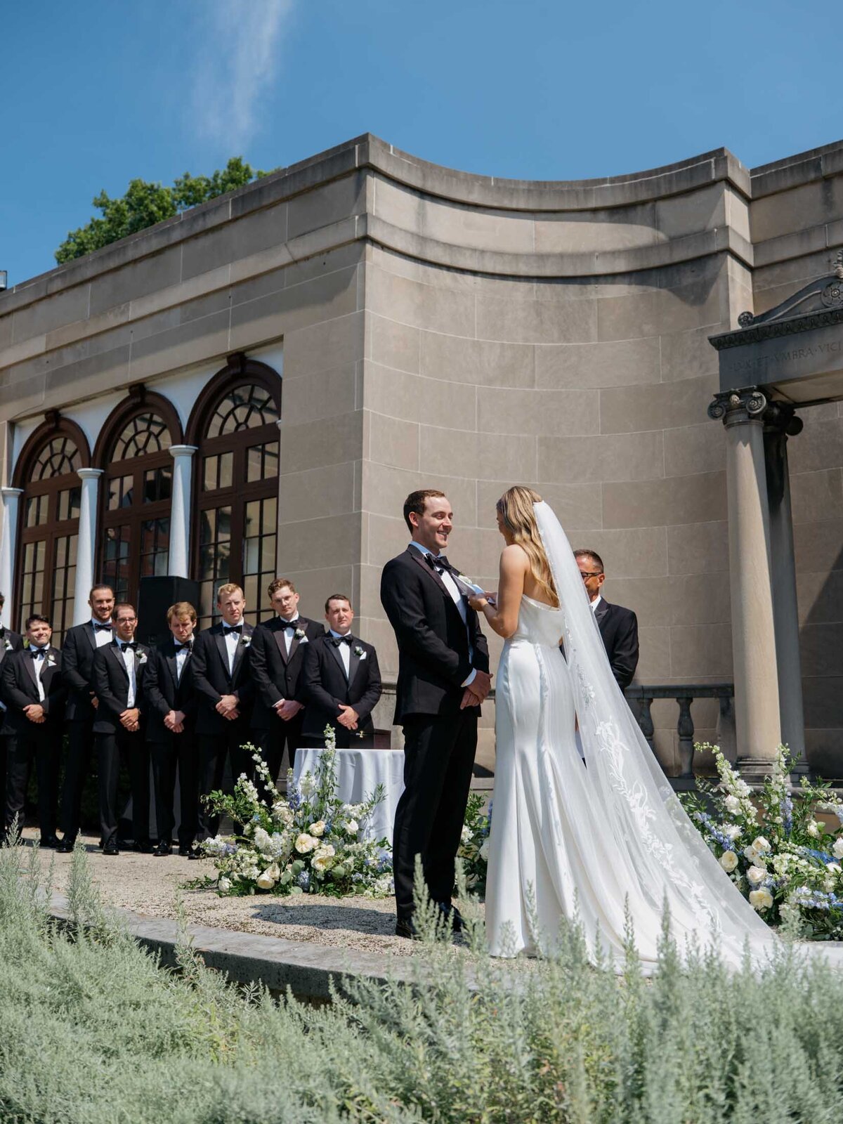 Outdoor ceremony at Hanna Garden at the Cleveland History Center