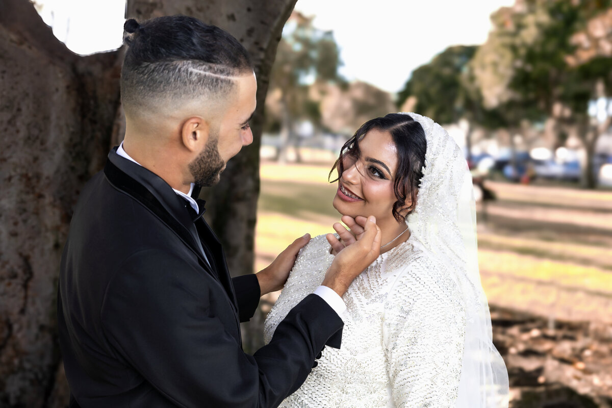 Emotional Bride and Groom Portrait – LA Arabian Wedding Photography