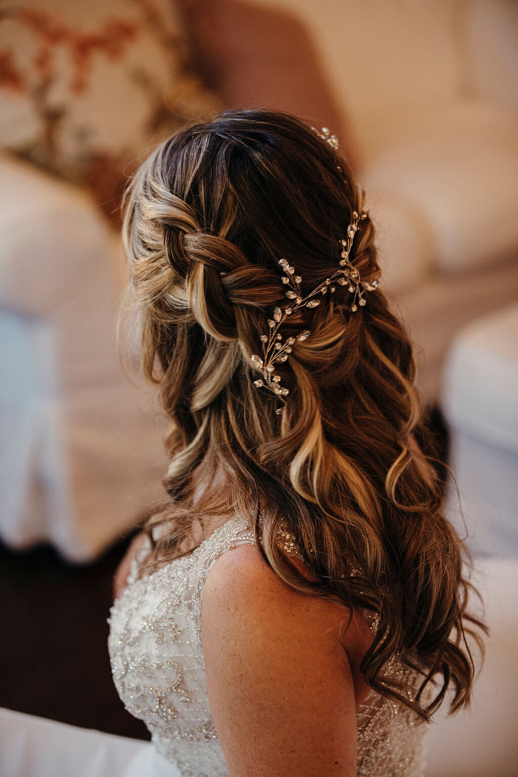 Bridal hairstyle with braids