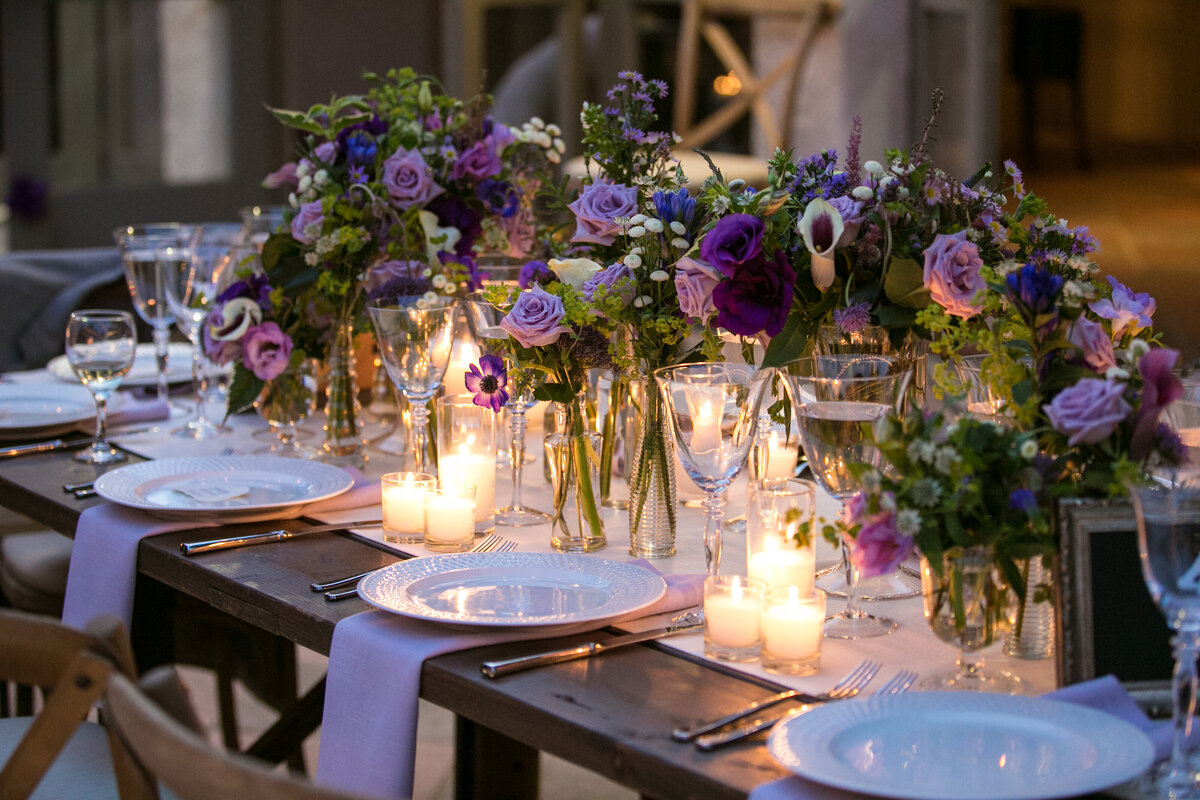 Beautiful tablescape from wedding reception