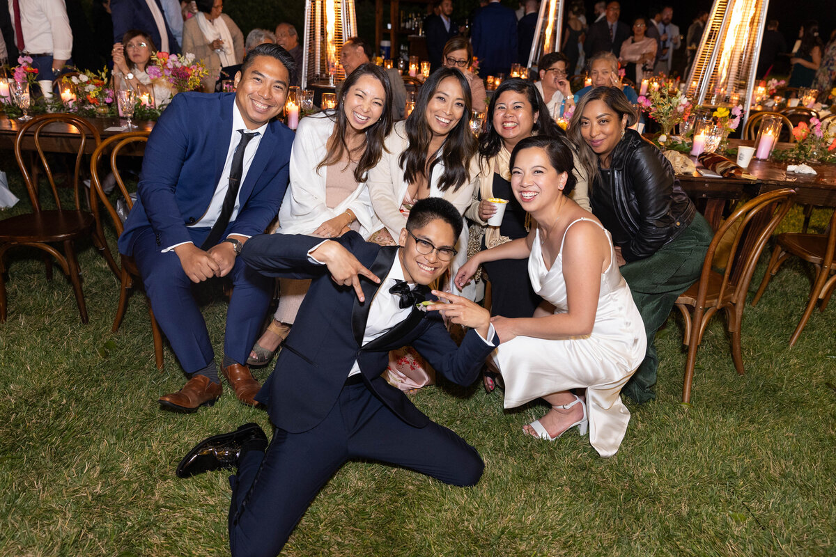 Group of family members posing