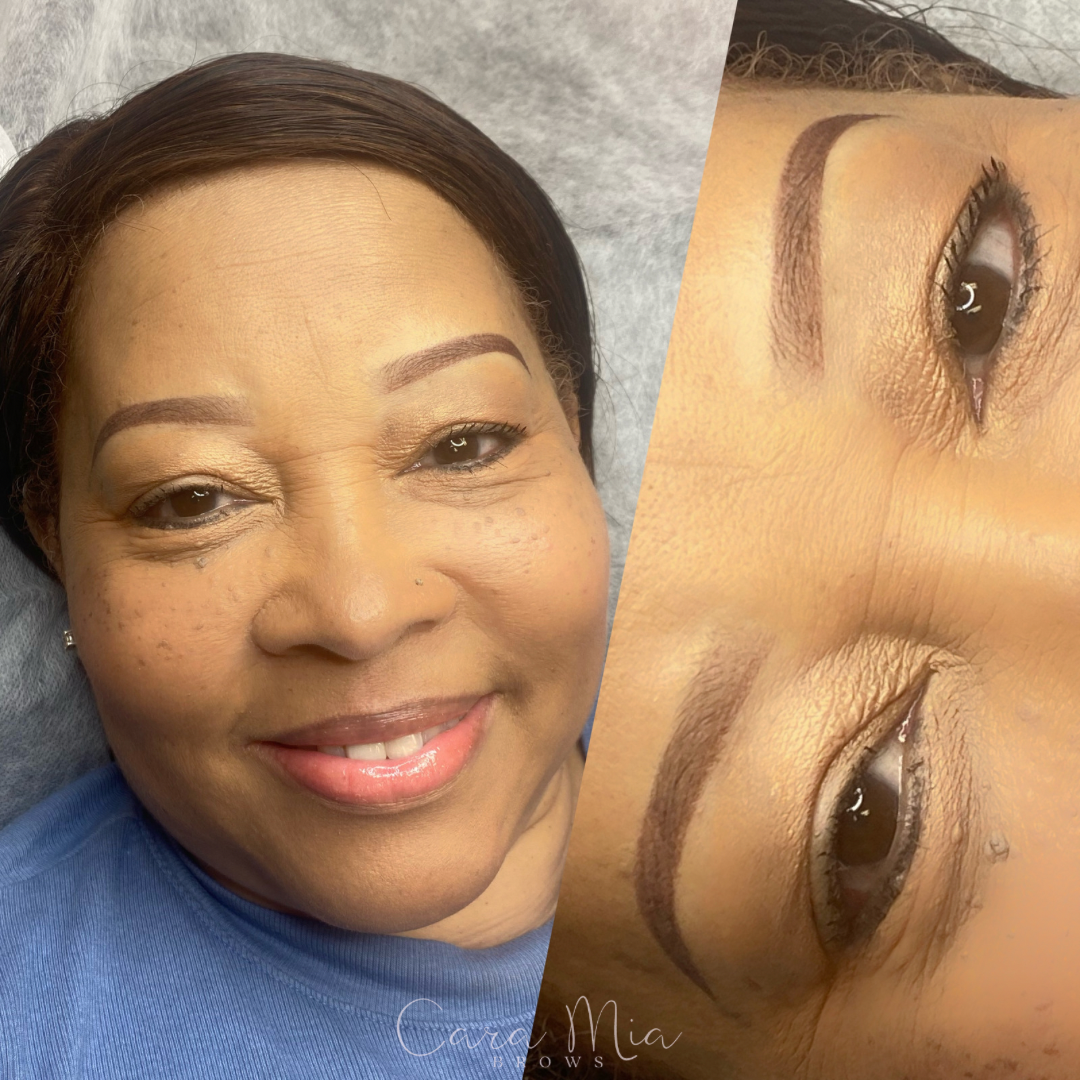 Ombre Powder Brows before and after