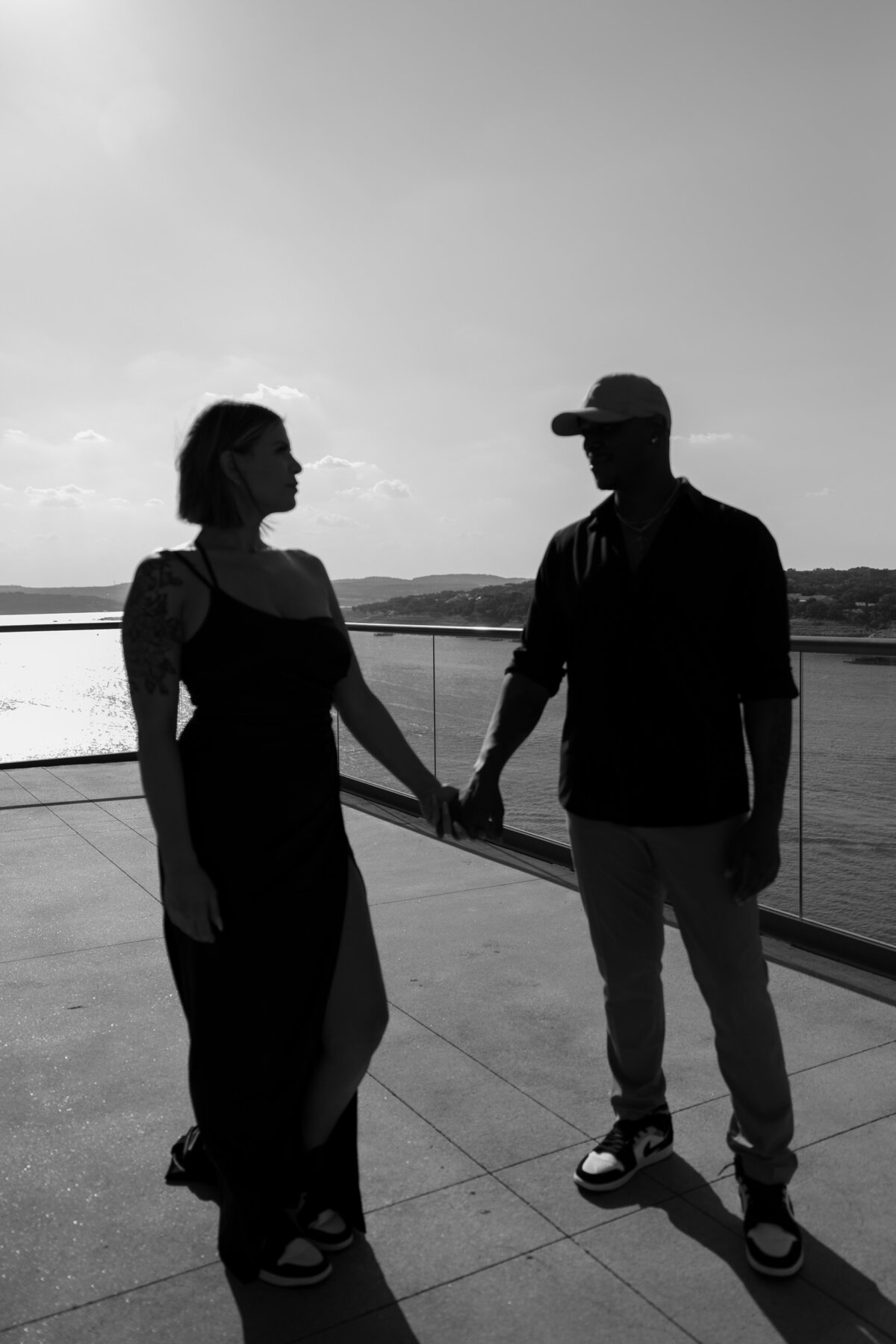 Outdoor engagement photo session in Lake Travis