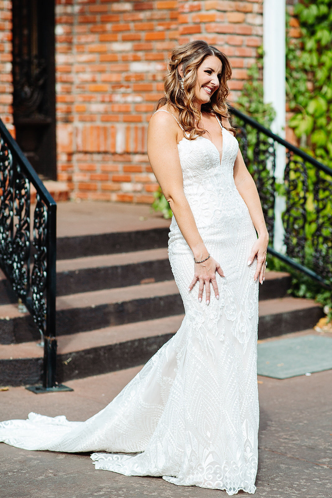 Bride gushing on her wedding day.