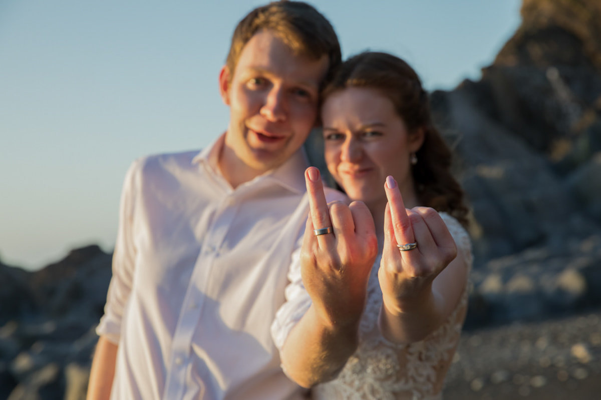 Wedding ring photo at Tunnels Beaches Devon