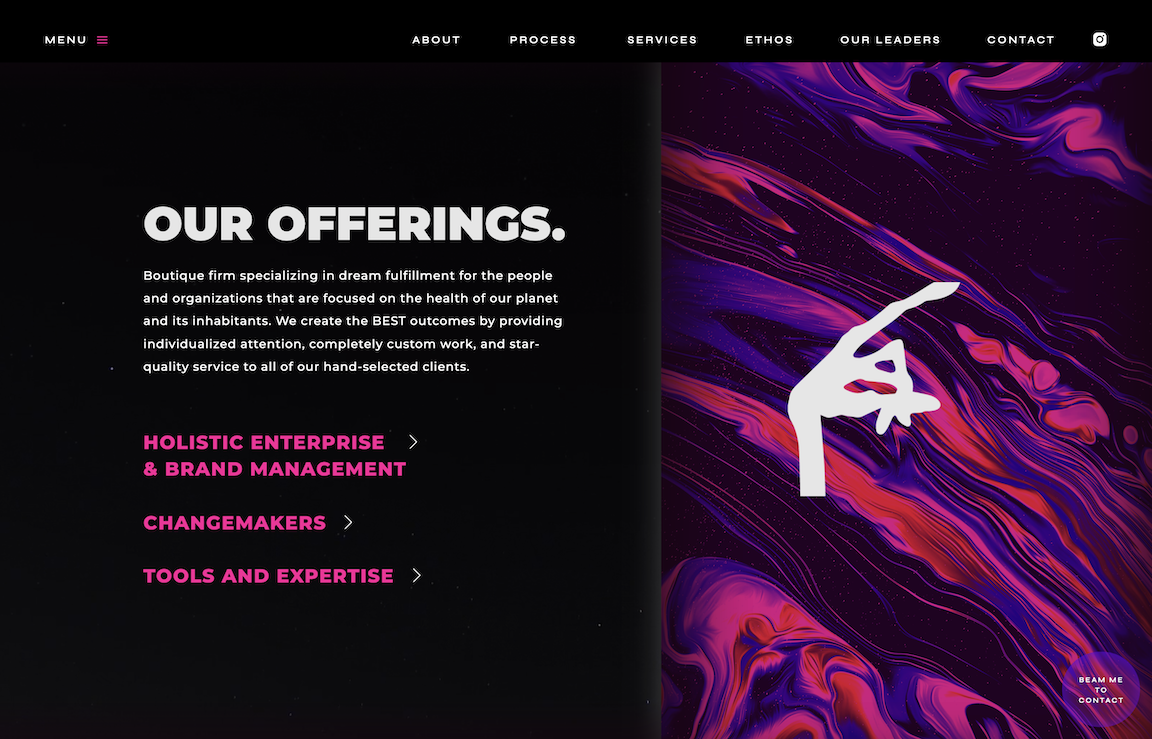 Outer space theme website design