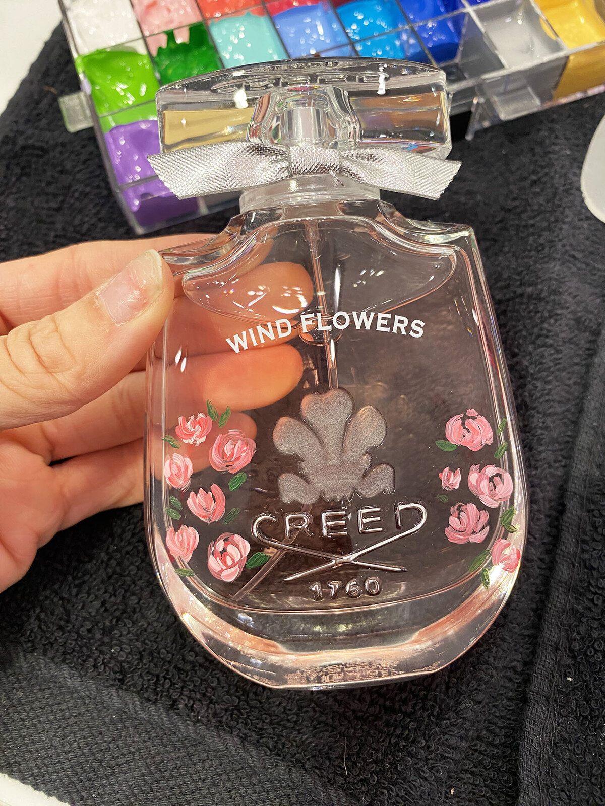 Neiman Marcus Beverly Hills Brand Activation Creed Fragrances Wind Flover Roses Bottle Painting