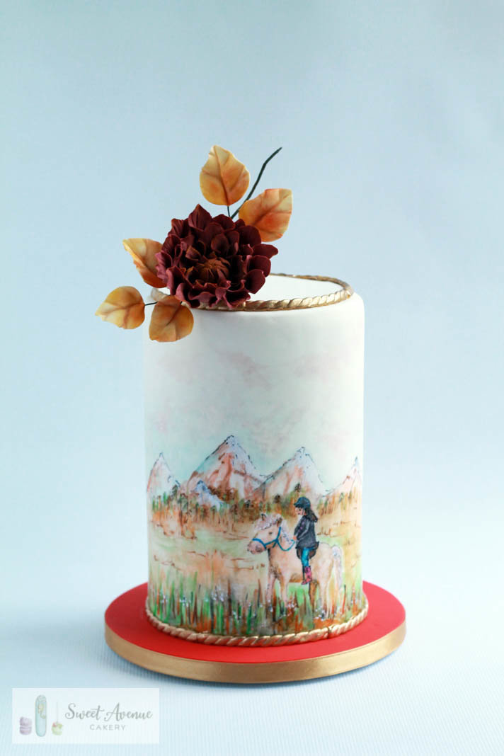 handpainted horse cake