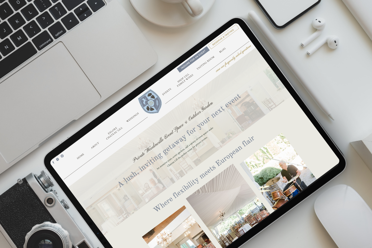 Custom Showit website design for a Washington wedding venue