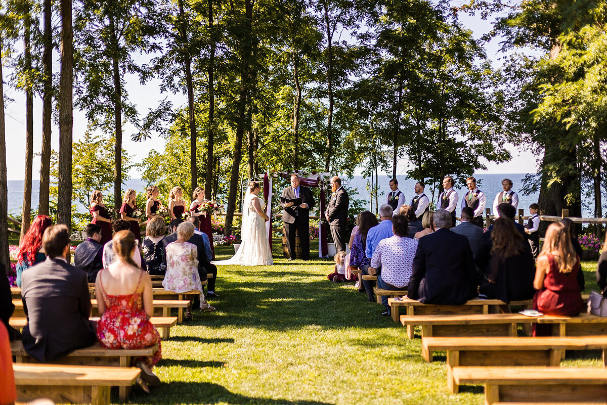 Wedding ceremony at Lakeshore Vineyard & Events in Ripley, NY
