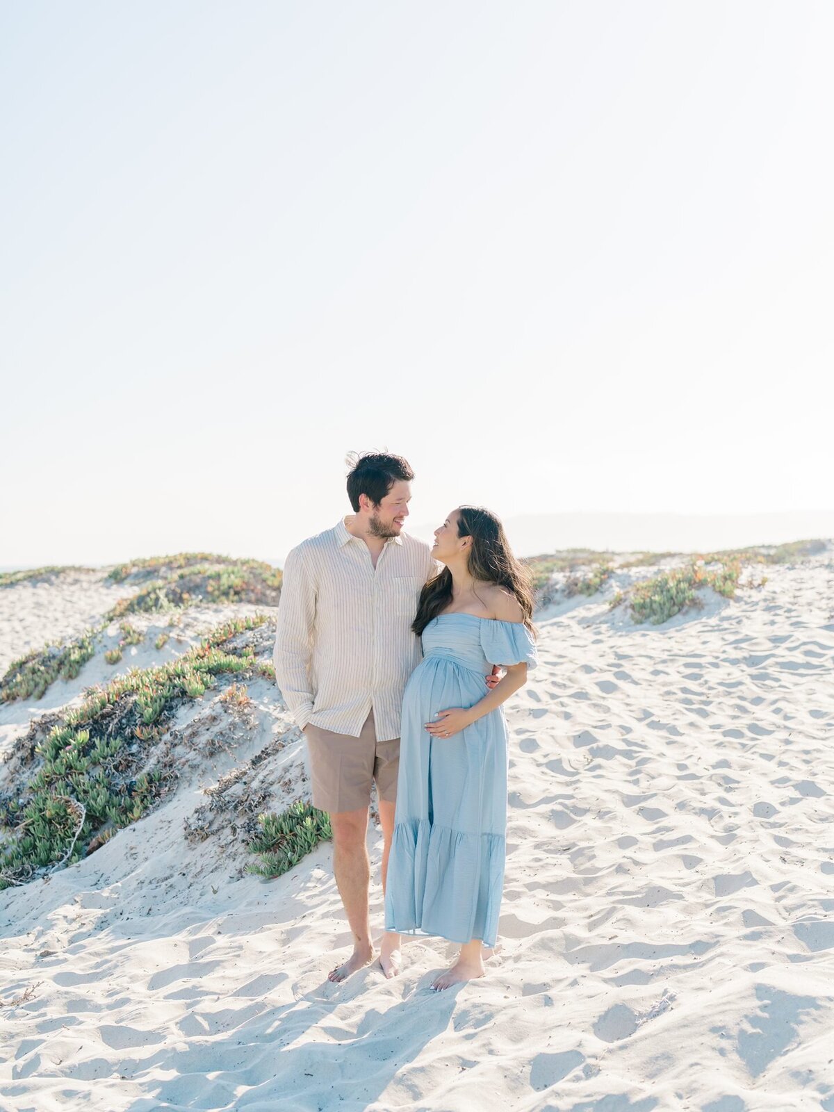 Maternity session at San Diego beach during sunset