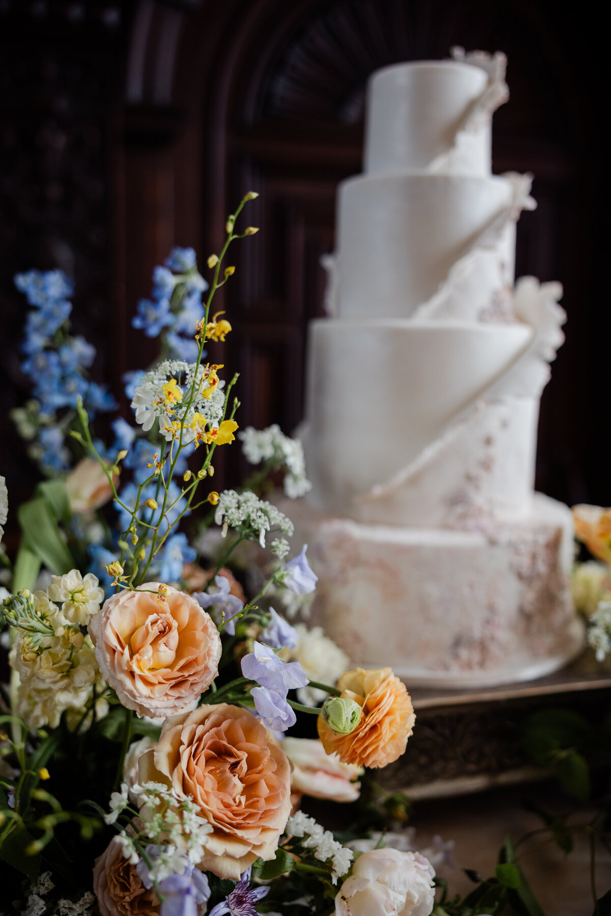 A wedding cake at the Branford House  at Avery Point in Connecticut.