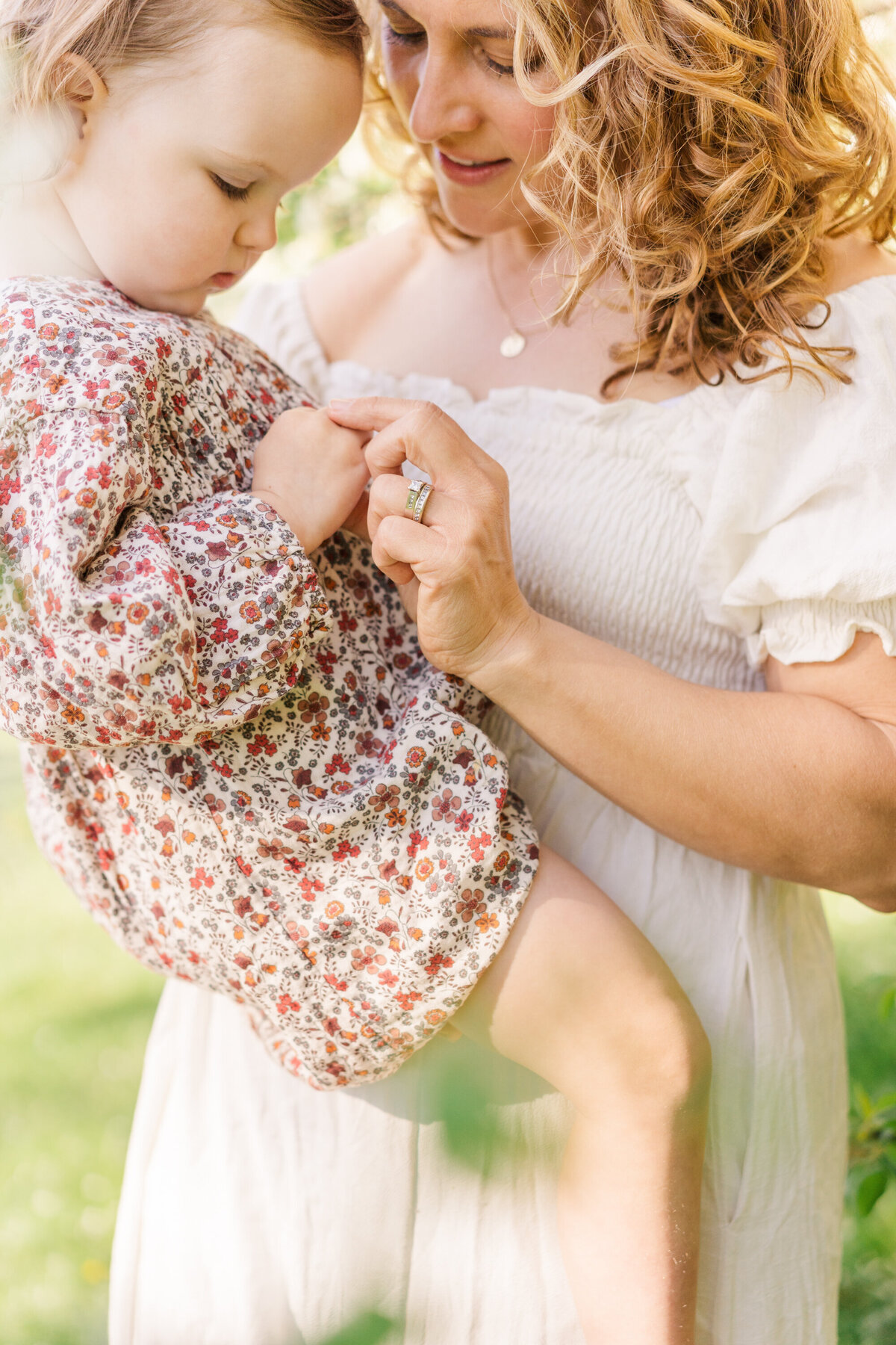 a beautiful close up of mother and daughter