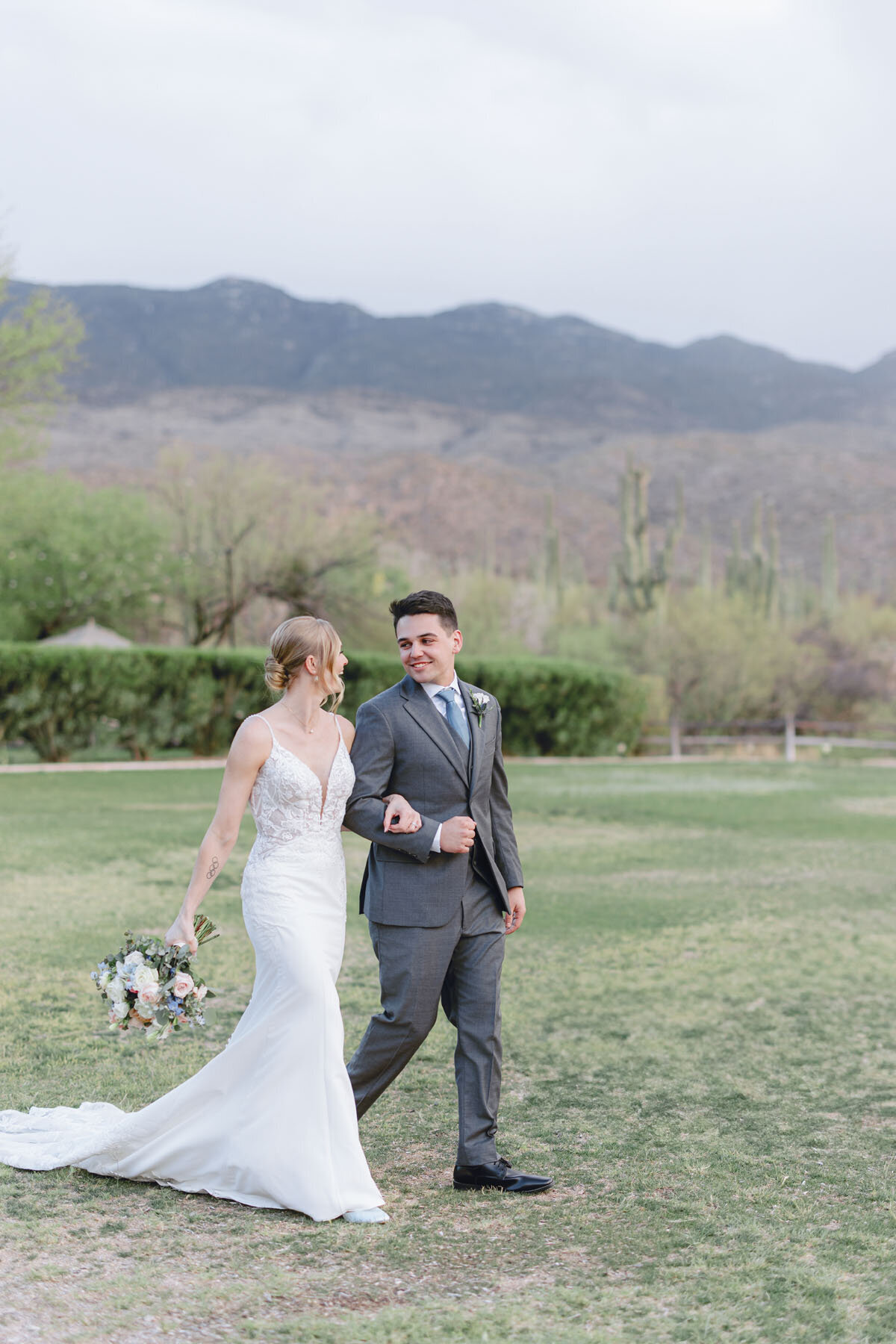 Tanque Verde Ranch Tucson wedding photography with desert views