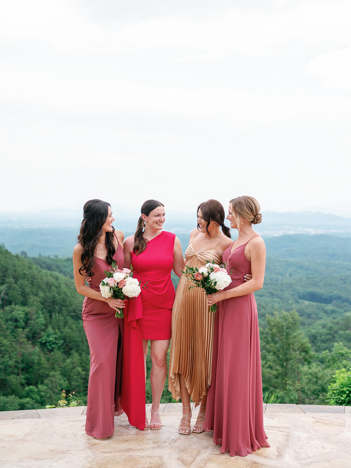 Wedding guests posing