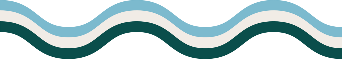 a wave of light blue, cream, and dark green