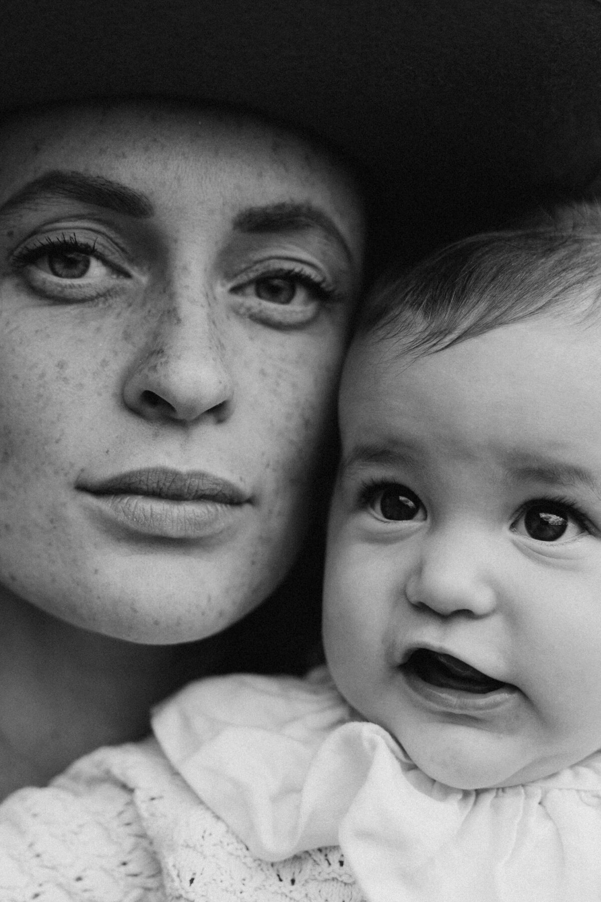 mother and child looking at the camera
