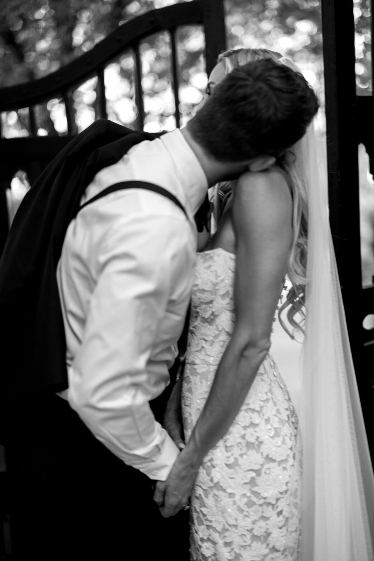 Bride and groom sharing moment