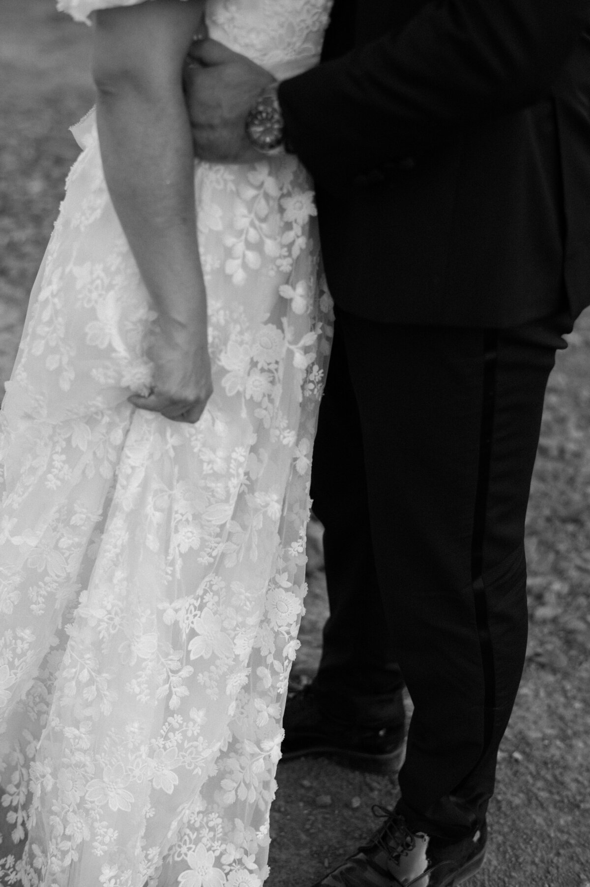 Close up of a couple's legs