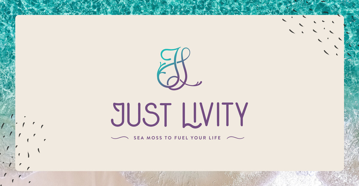 Just Livity logo on a tropical background.