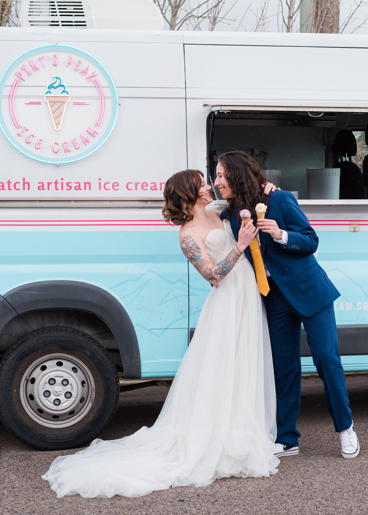eating ice cream and sharing a lovely smile