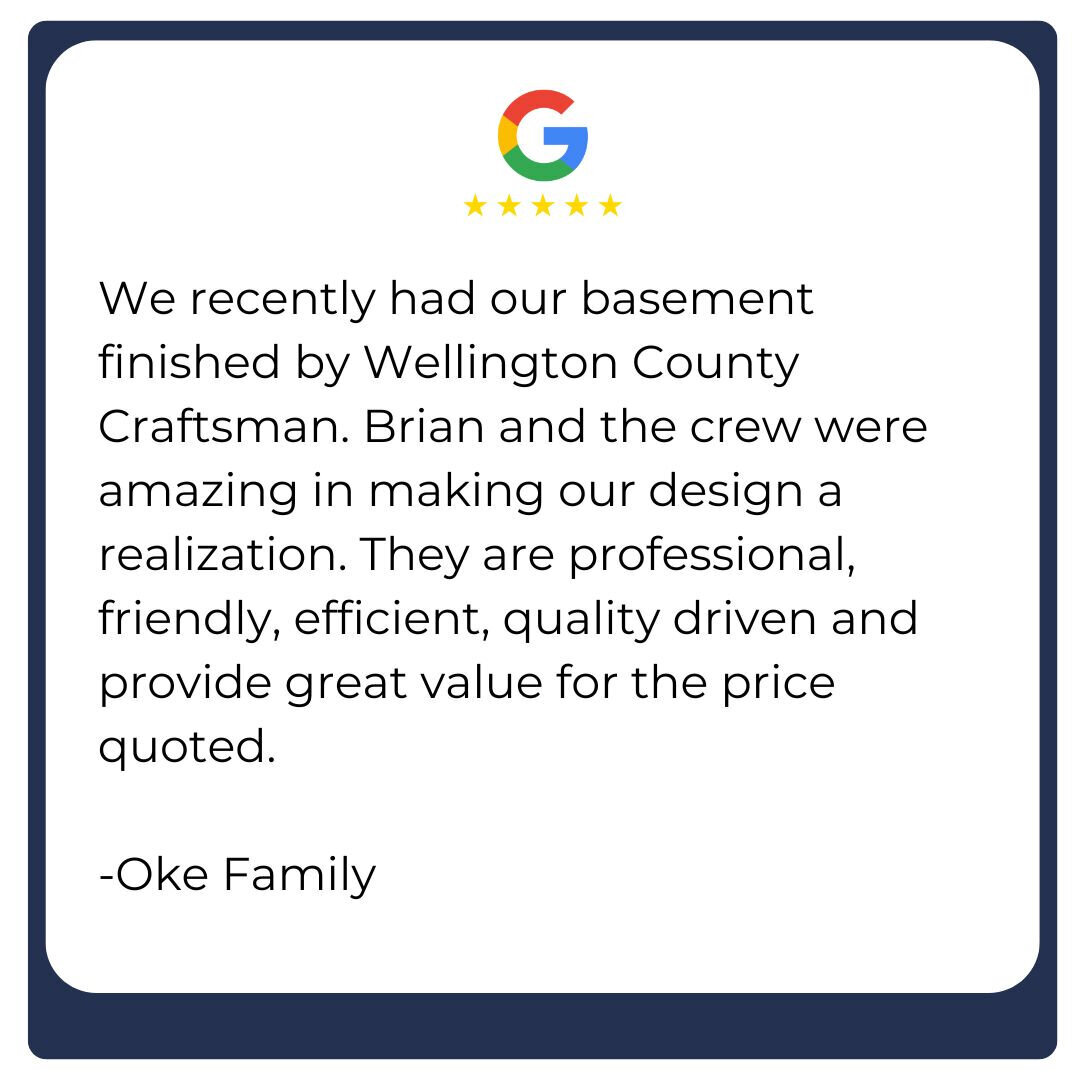 wellington County Craftsman - Google -reviews - 5