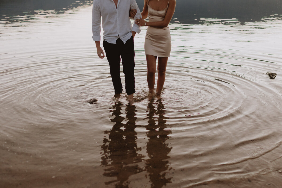 couple walking in water