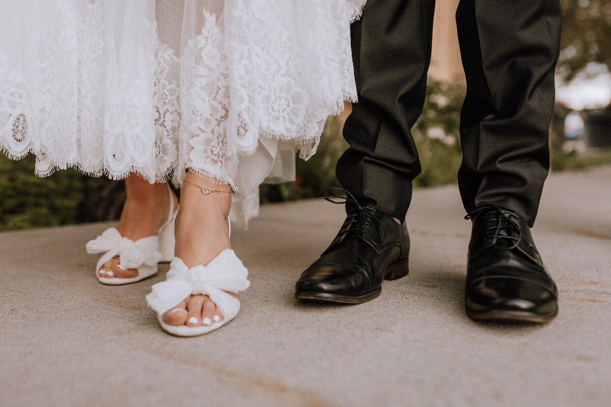 bride and groom shoes