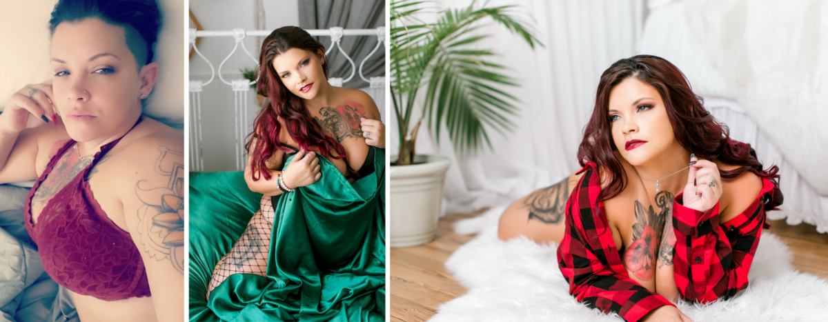 before and after boudoir shoot woman