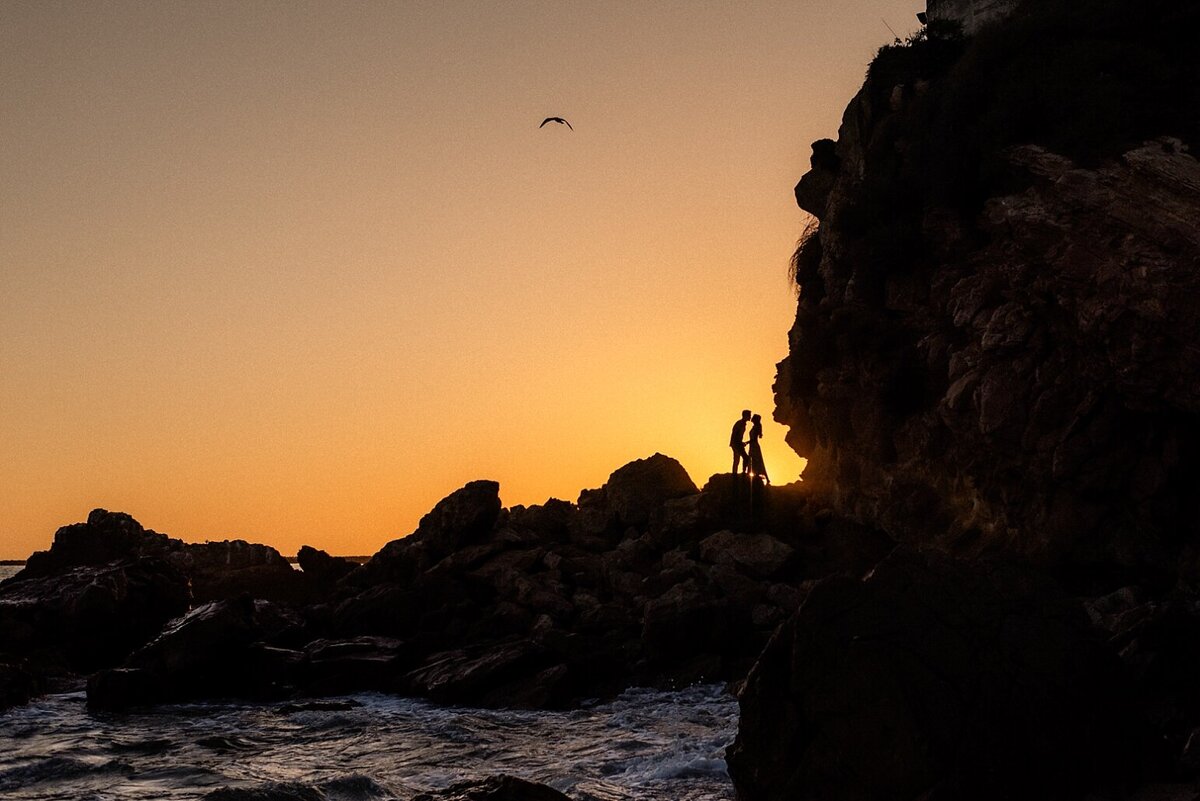 Sunset engagement session at the beach