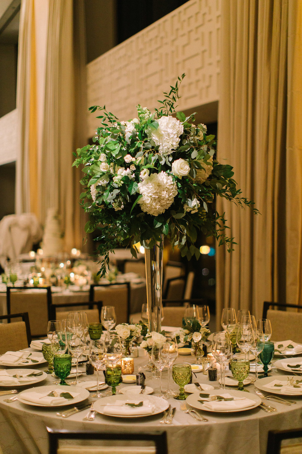 Langham Chicago Wedding WIth Elevated Centerpieces_26