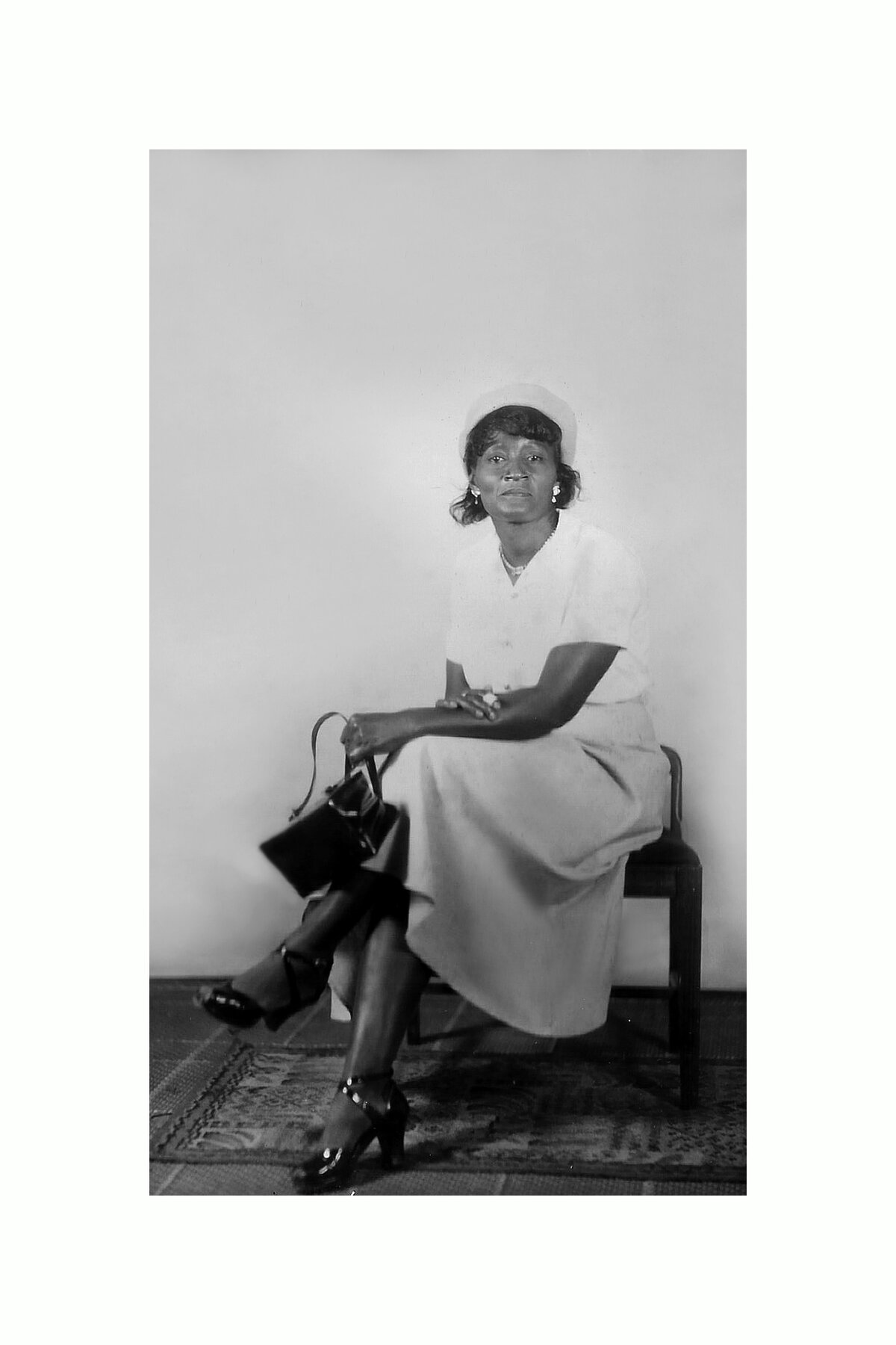 old black and white film photo of black woman in the south