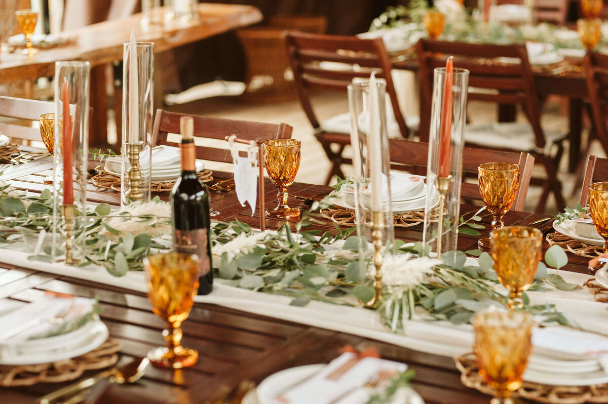 Wedding Reception Table Details - Whispering Springs Wilderness Retreat