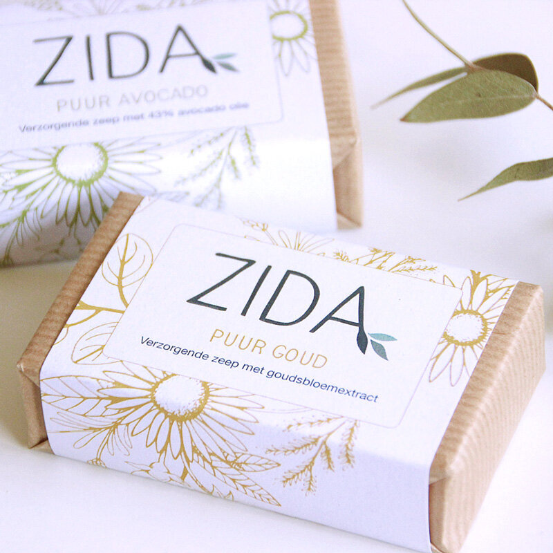 botanical illustration packaging design for soap