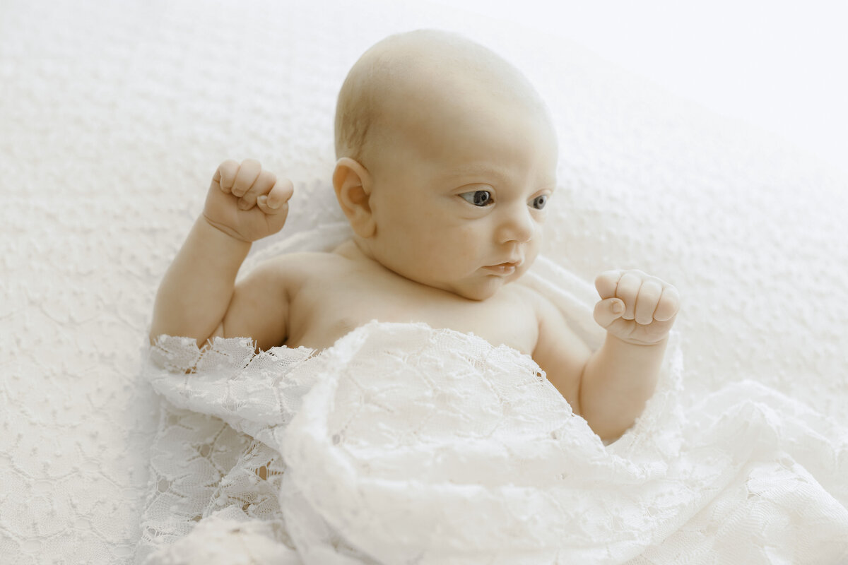 alert newborn by Asheville Newborn Photographer