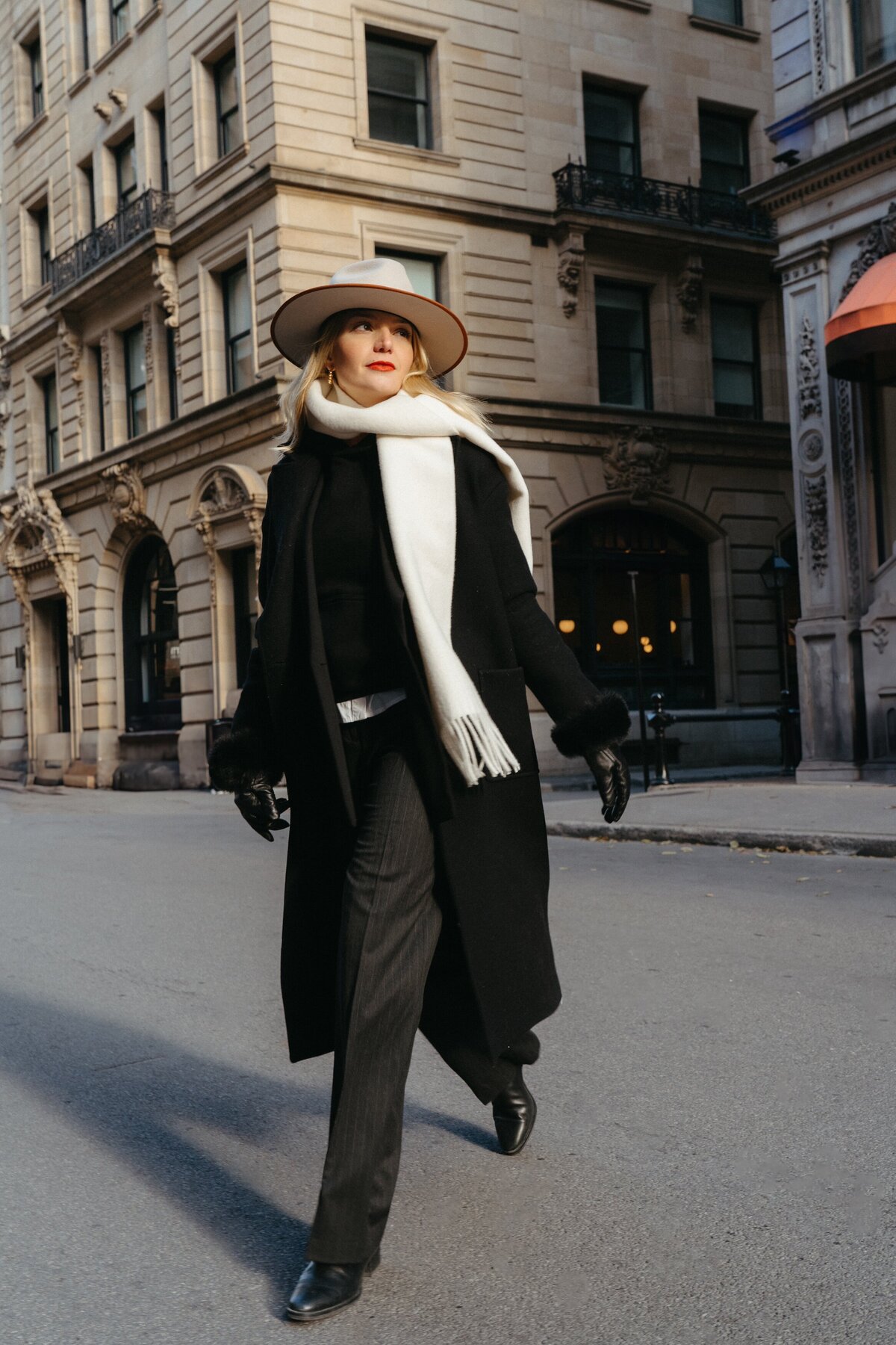 Model in a fashion shoot in Old Montreal for branding