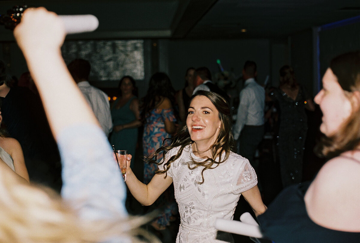 bride dancing at wedding reception