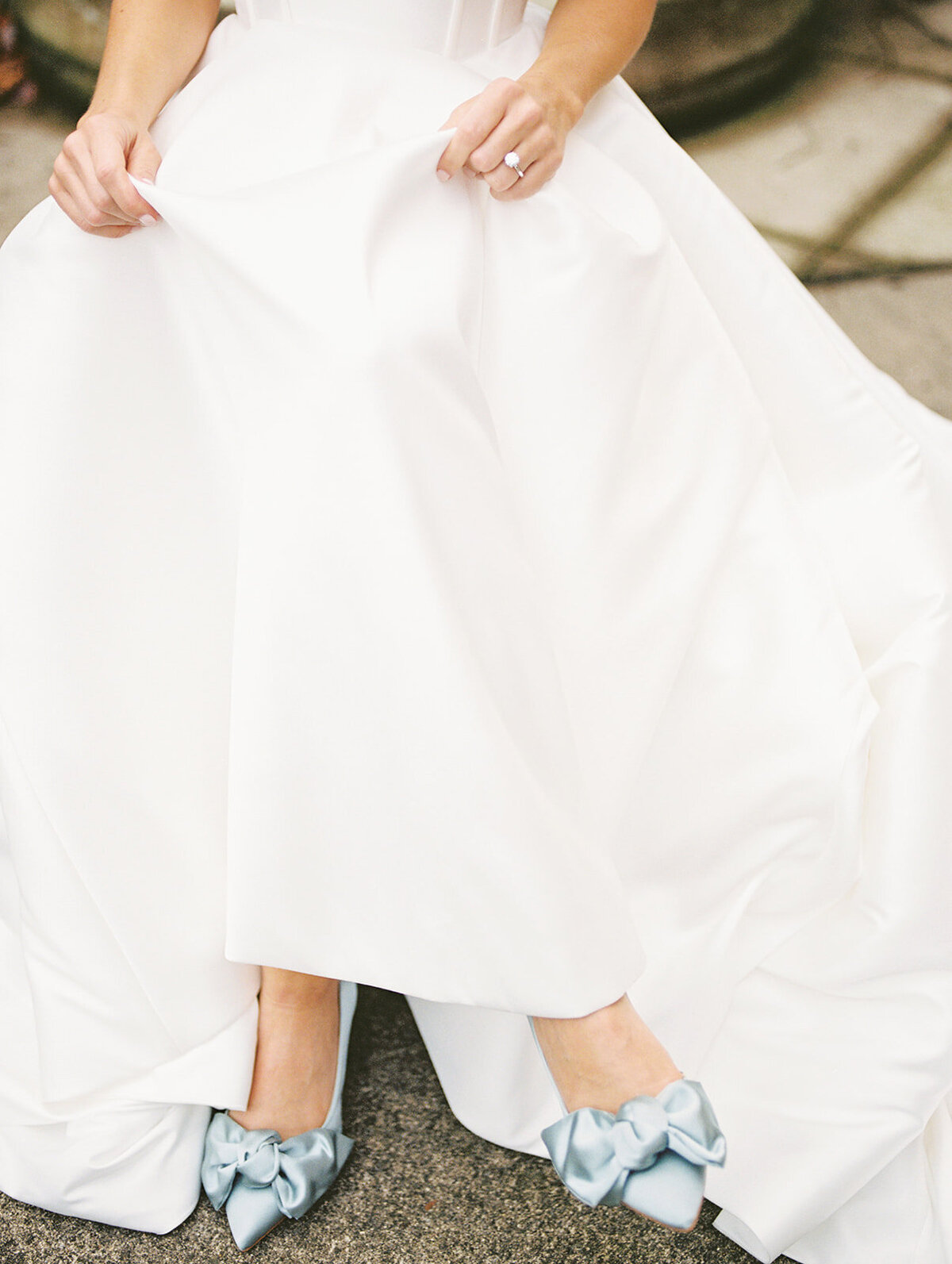 bride close up by a fountain shot by Philadelphia photographer.