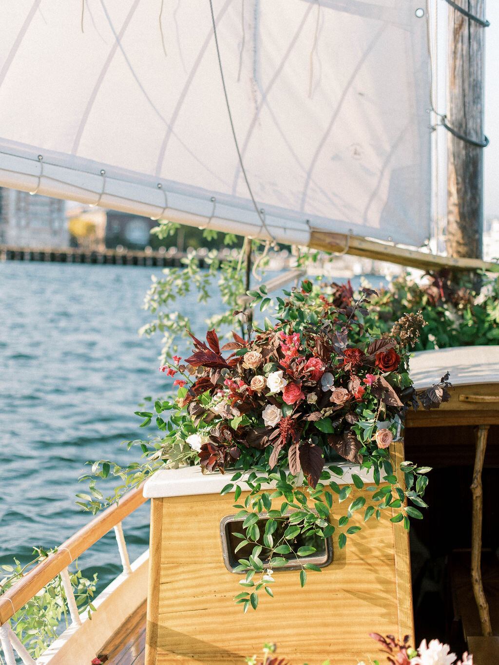 Kate-Murtaugh-Events-Boston-Harbor-sail-boat-yacht-elopement-wedding-planner-moody-florals