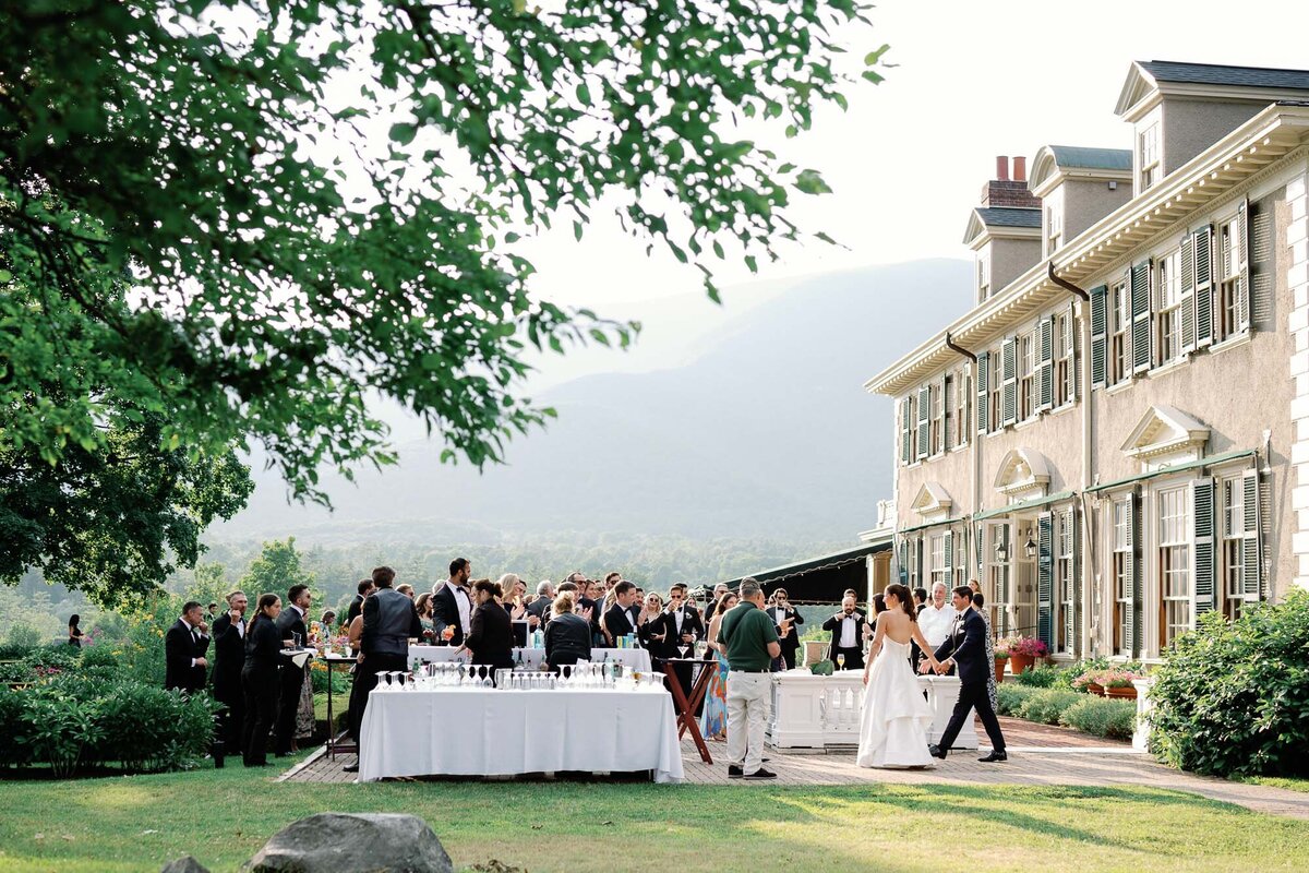 cocktail hour at  hildene wedding in manchster, vt ceremony