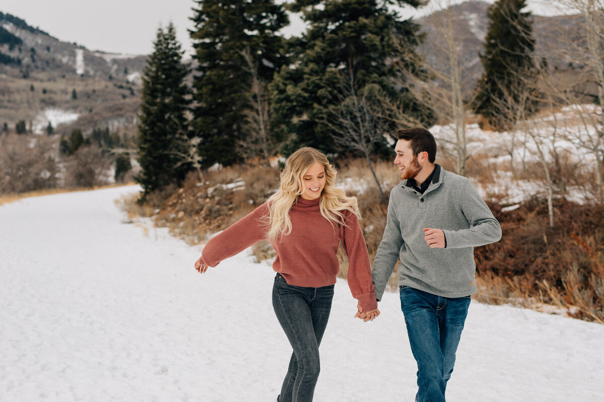 Winter in the mountains engagement photos