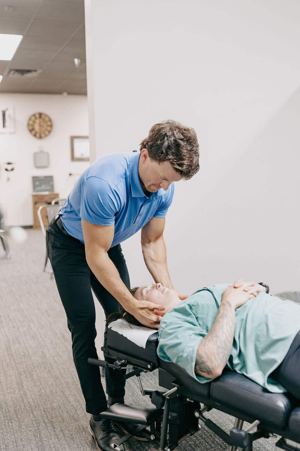 chiropractor doing an adjustment