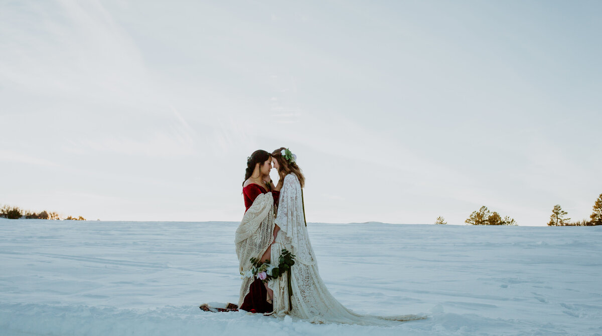 Photo of the Brides - Winter Wedding in Ouray, CO - Sam Murch Wedding & Elopement Photographer