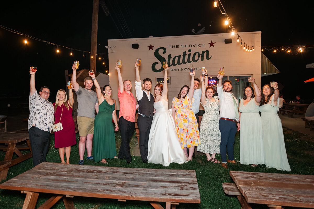 local lexington bar hosted afterparty for wedding guests and bride and groom