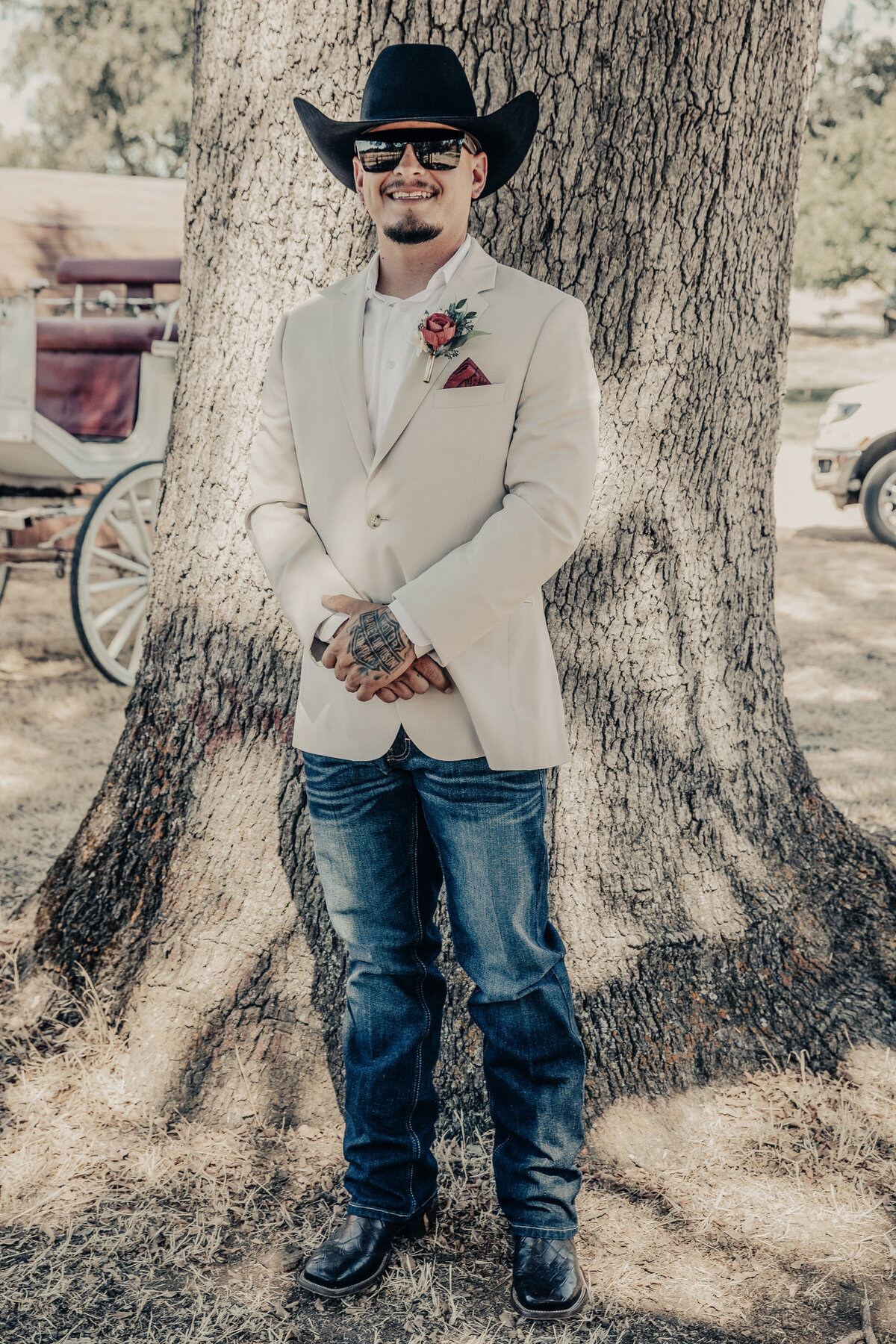 handsome cowboy groom