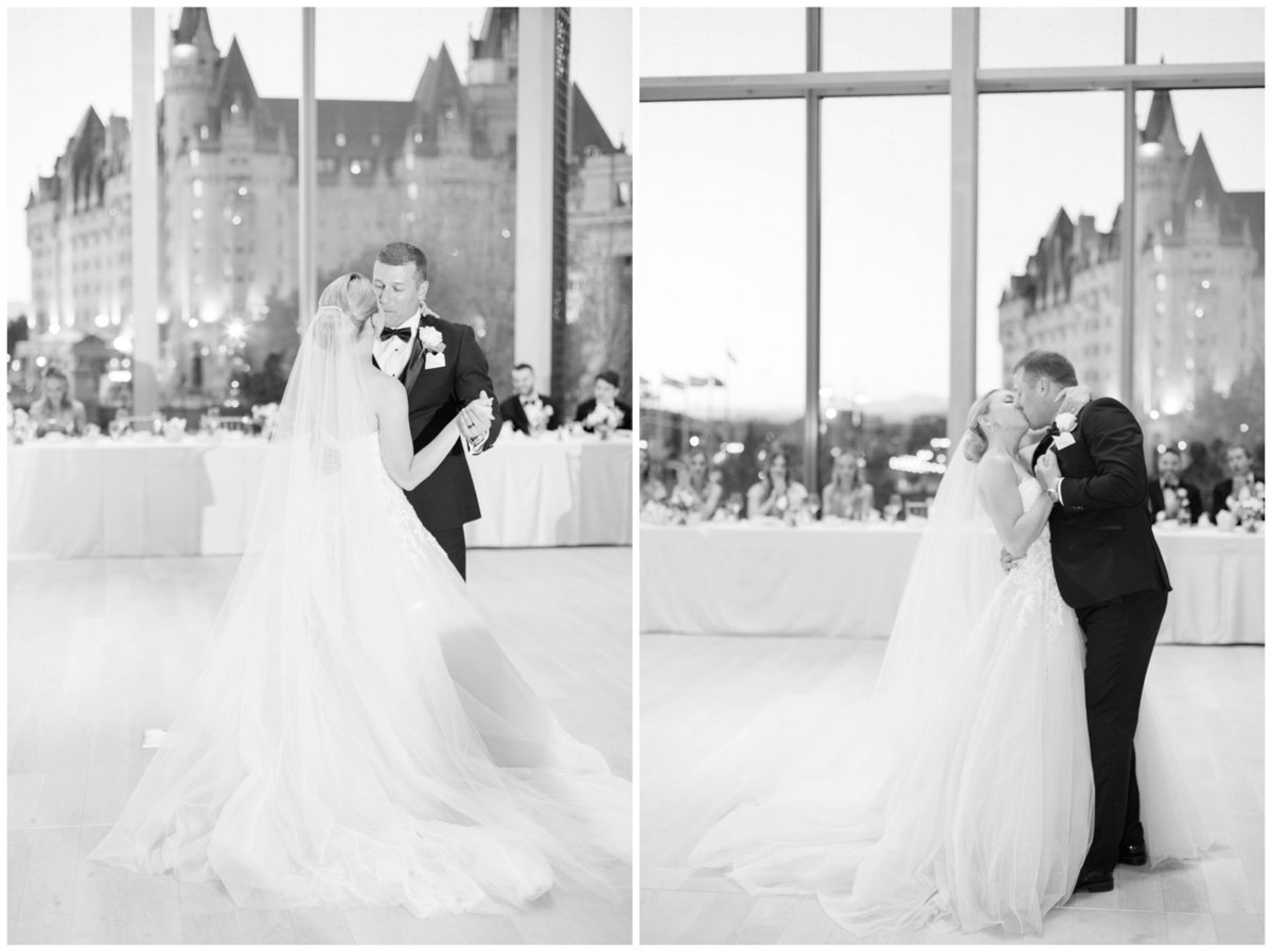 Light-and-Airy-Ottawa-Wedding-Photographer_Black-and-White-First-Dance-NAC-Chateau-Laurier