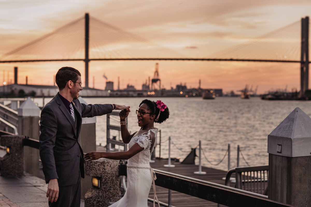 Riverside elopement in Savannah, Georgia